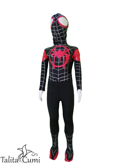 Disfraz  Tipo Miles Morales Spiderman Niños Licra